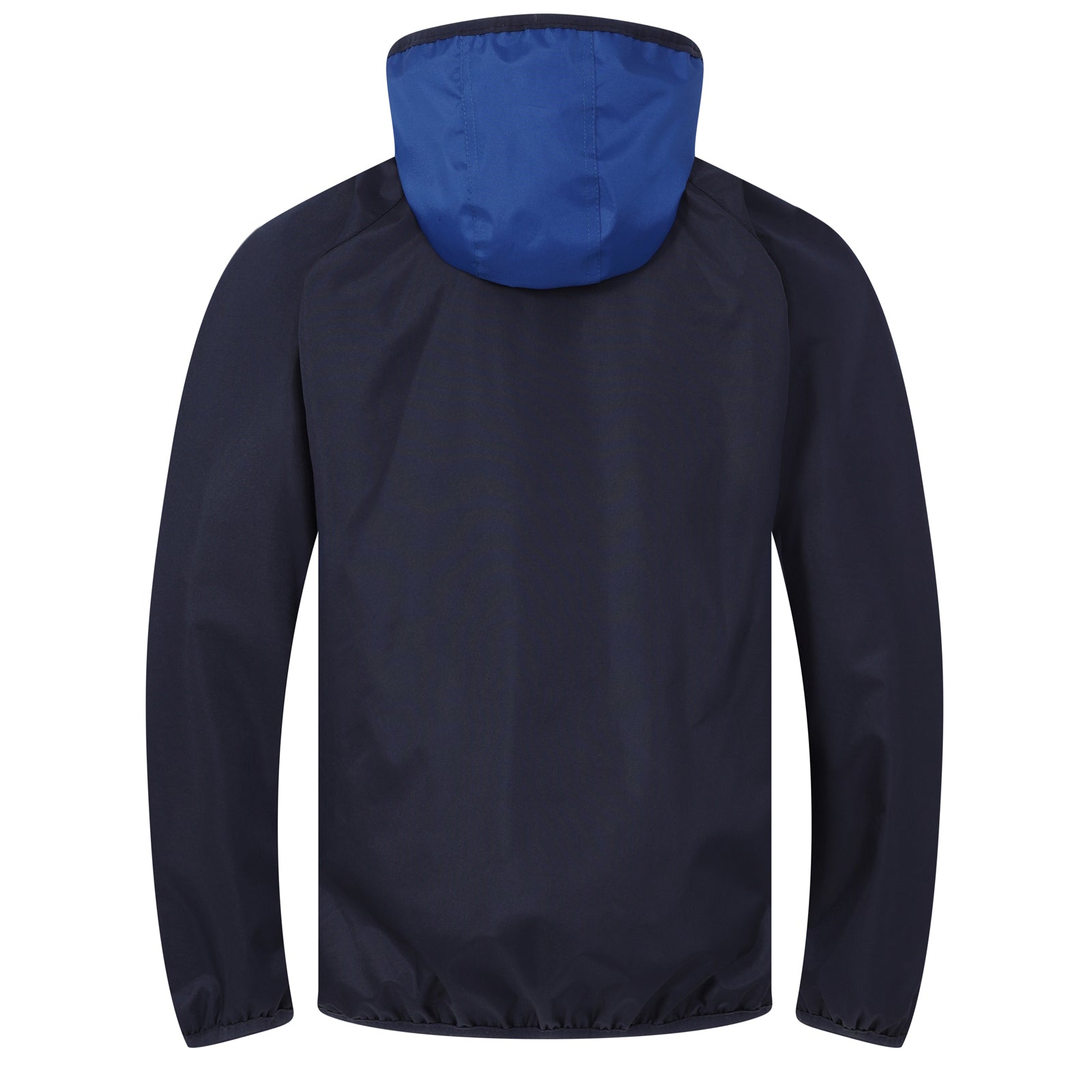 Chelsea kids shower jacket in navy blue with club crest to chest.