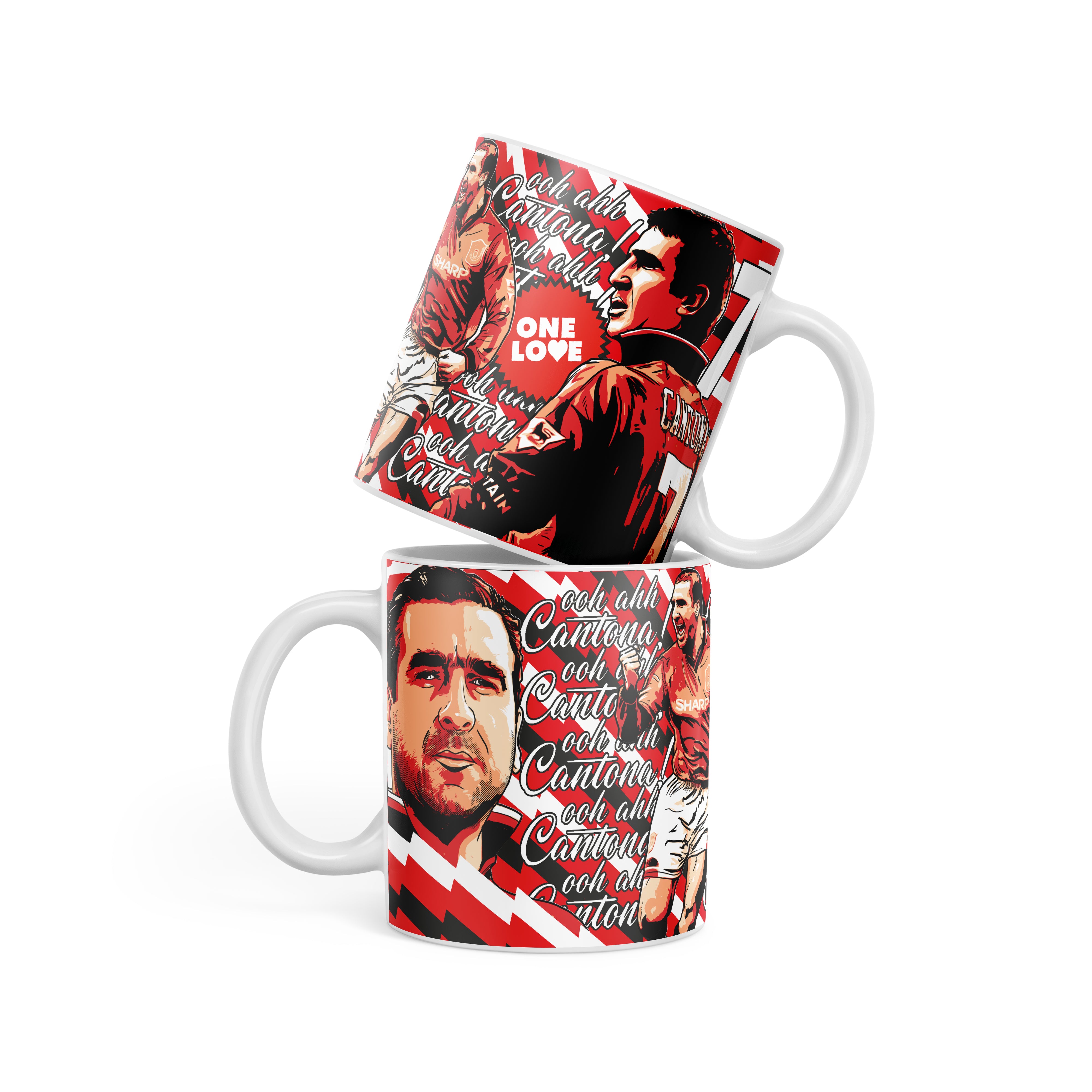 Man United mug - legends Cantona in red