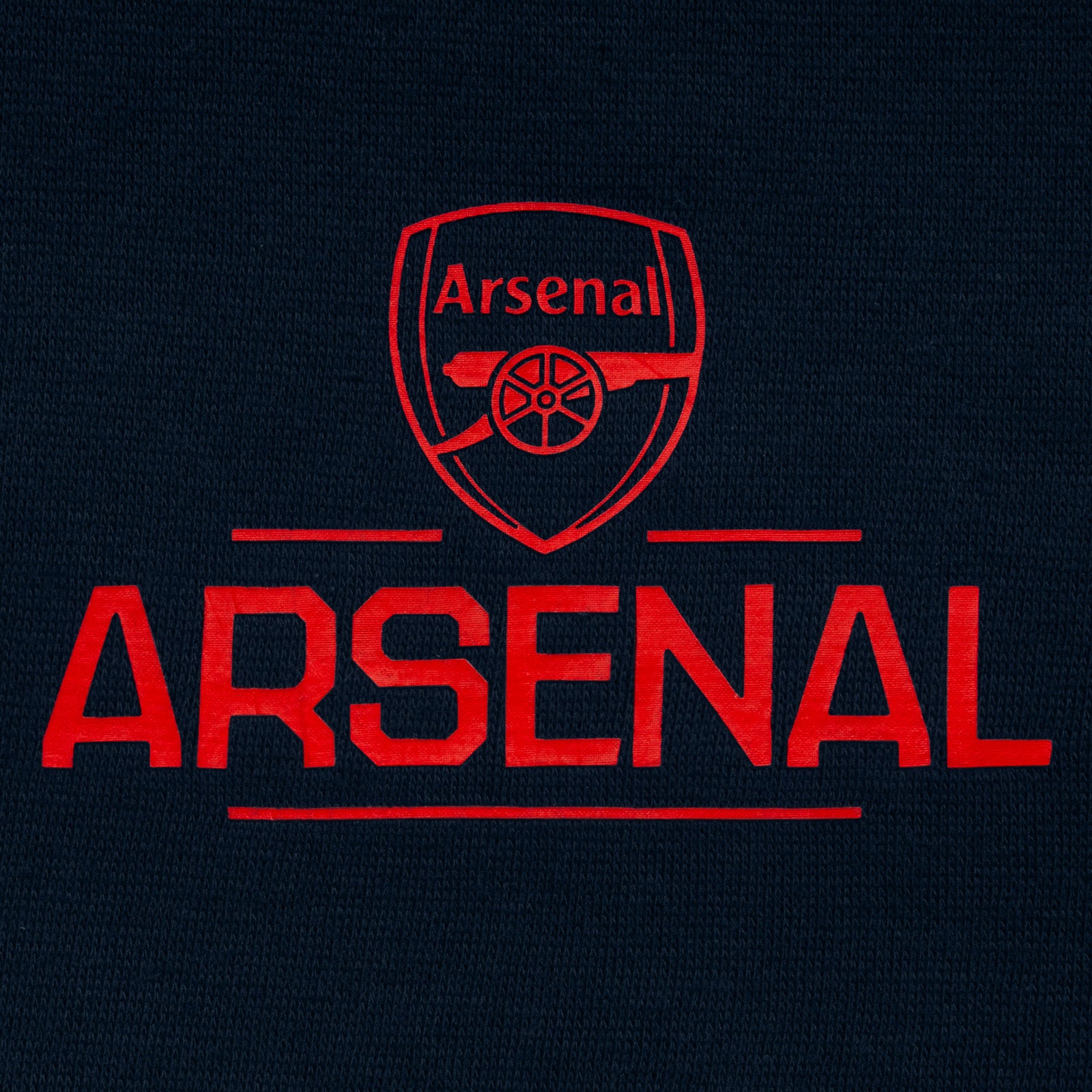Arsenal kids zip hoodie in navy blue with the club crest and AFC 1886 text on the left chest.