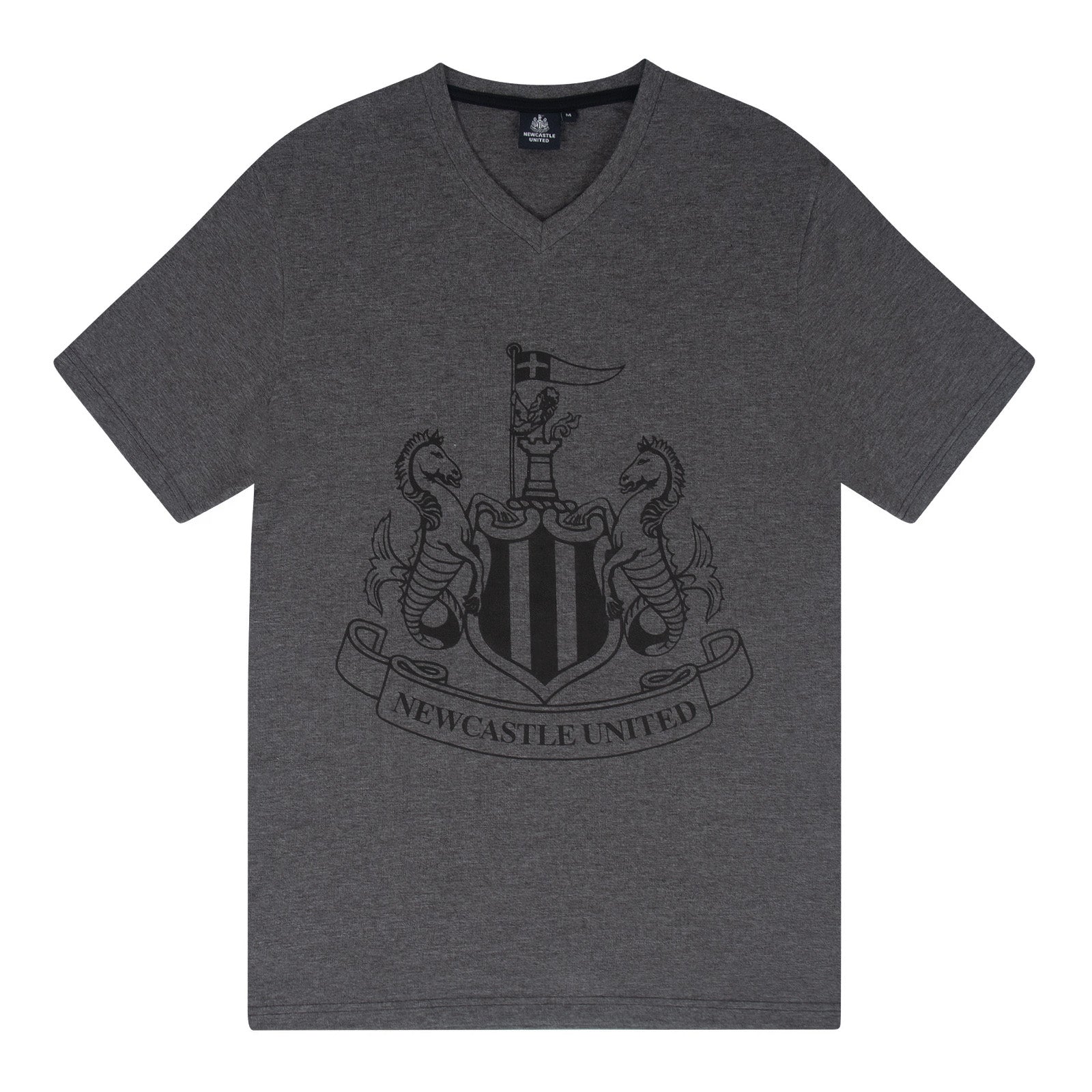 Newcastle adults short pyjama set with a short sleeve t-shirt and graphic. Shorts with logo to the left leg.