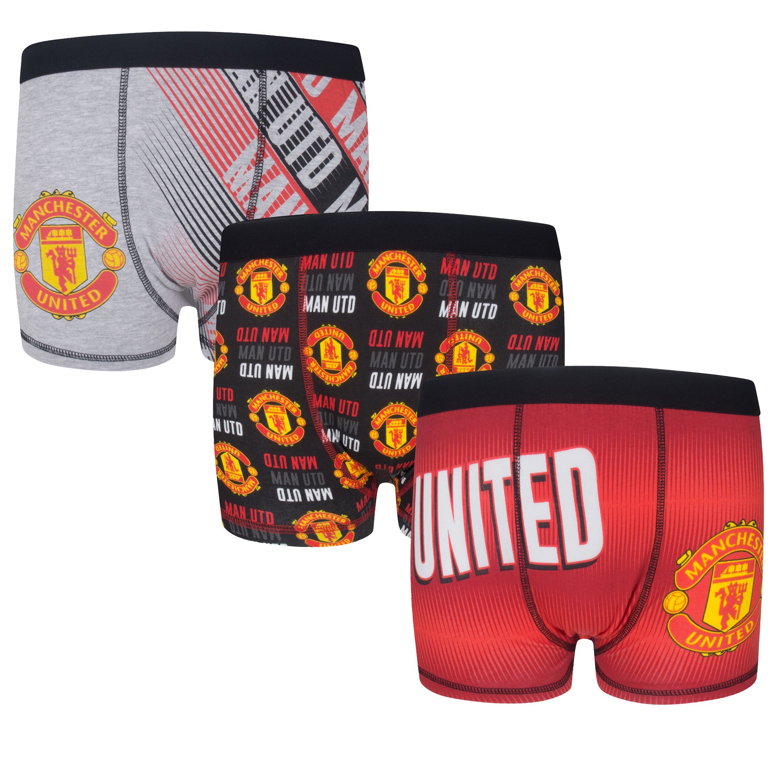 Man United boxer shorts 3 pack for boys