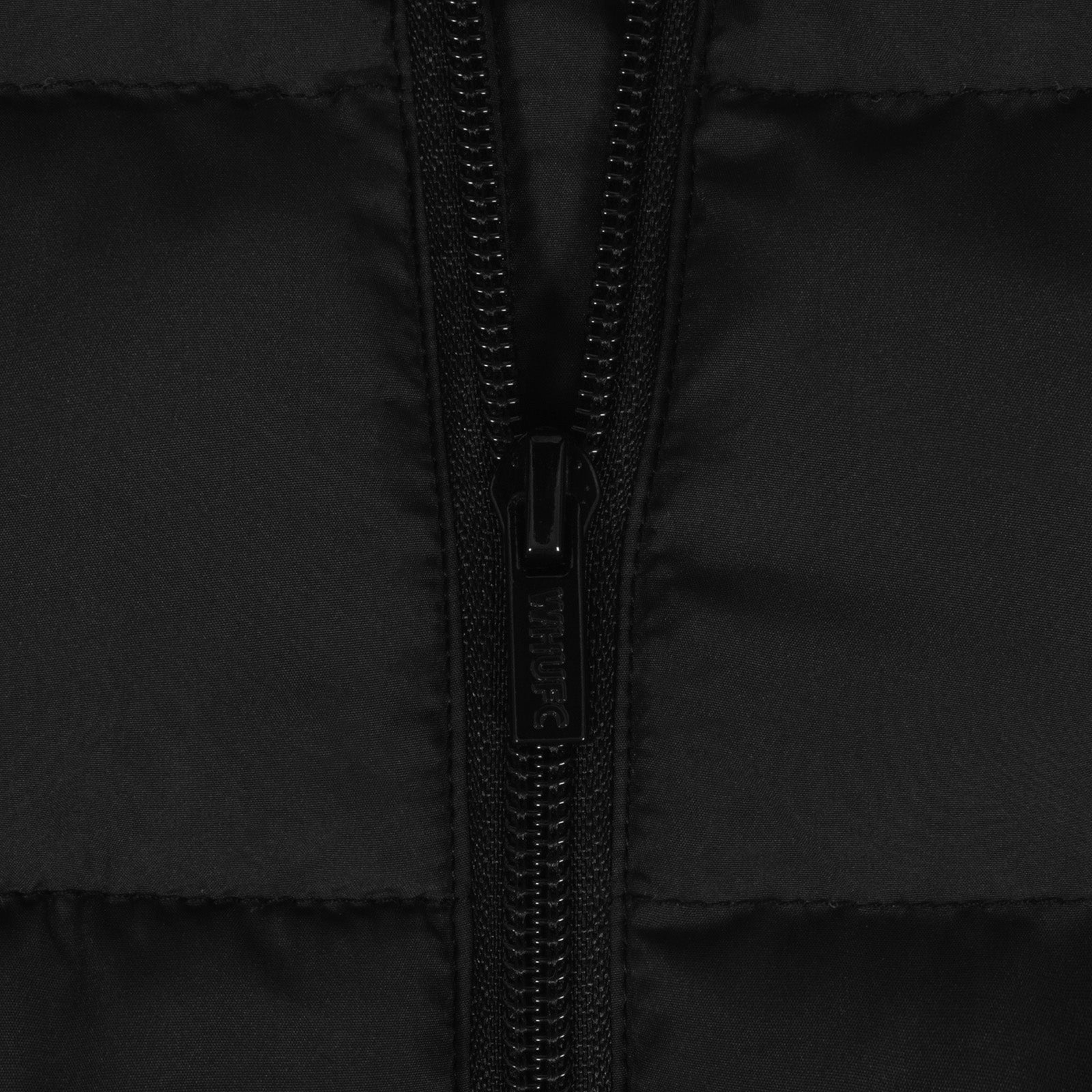 West Ham adults padded gilet in black with full colour club crest to chest.