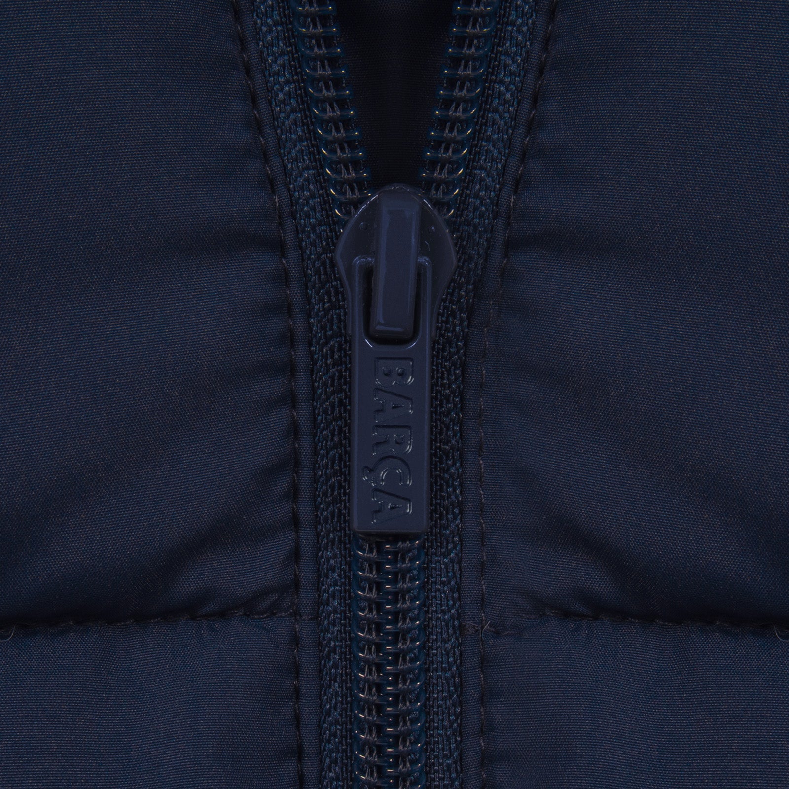 FC Barcelona kids quilted jacket coat in navy with club crest to chest.