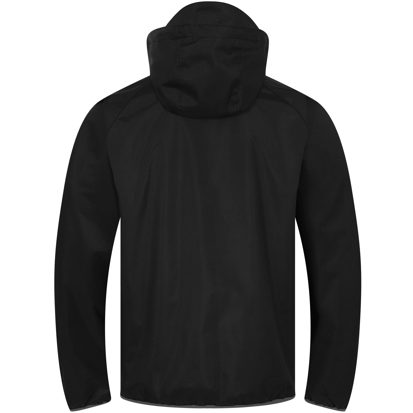Newcastle Utd adults hooded shower jacket in black with club crest to chest .