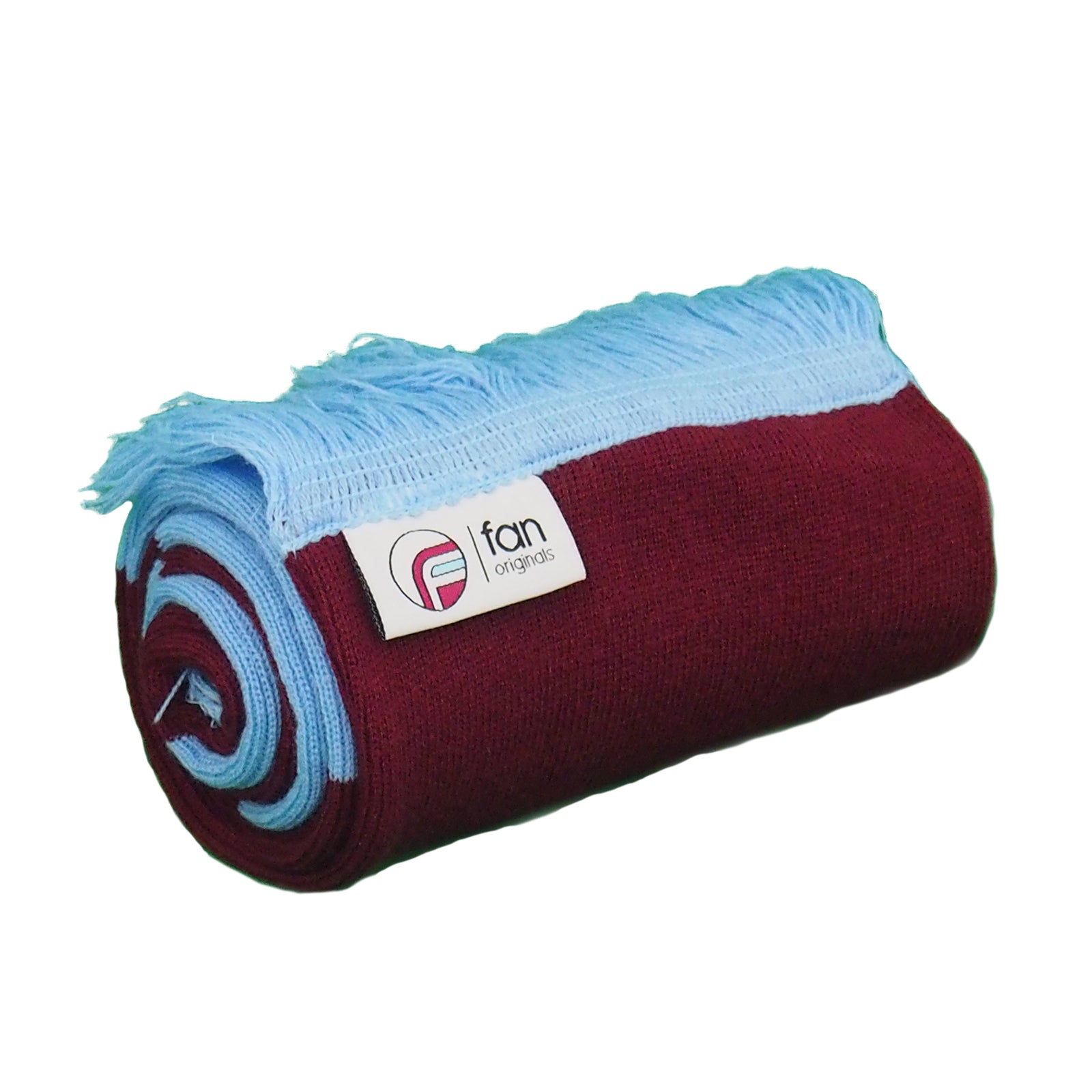 Aston Villa retro bobble hat & bar scarf set in claret & blue