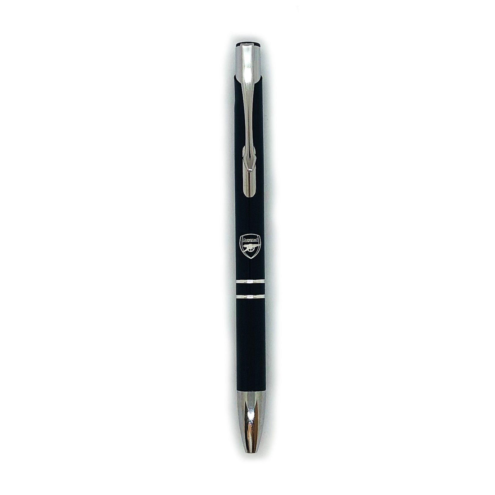 Arsenal notebook & pen in black with silver foil crest in club design gift box.