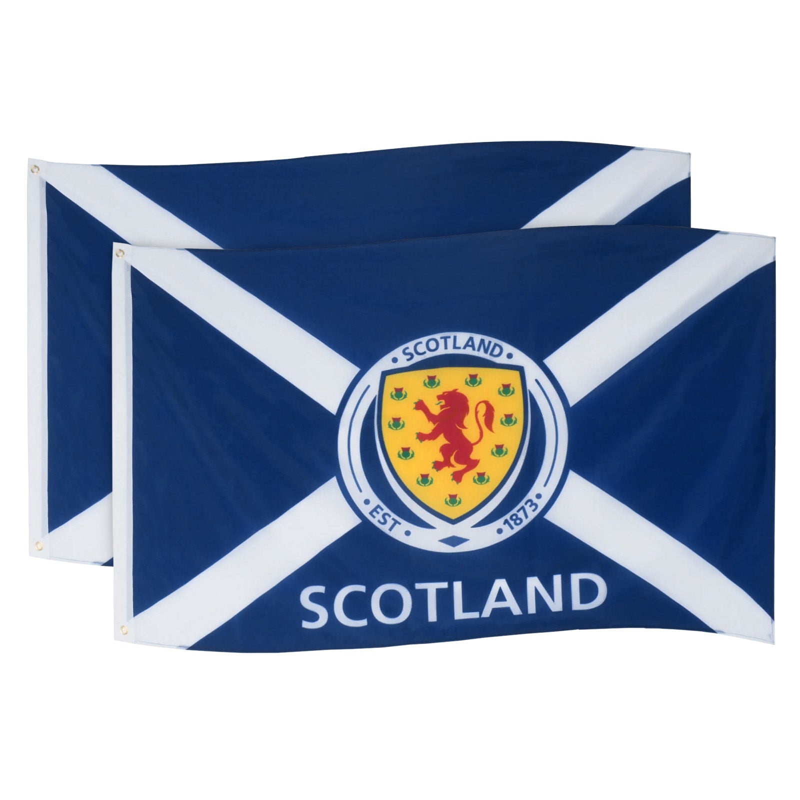 Scotland football 5ft by 3ft flag. St Andrews cross with a large Scotland crest