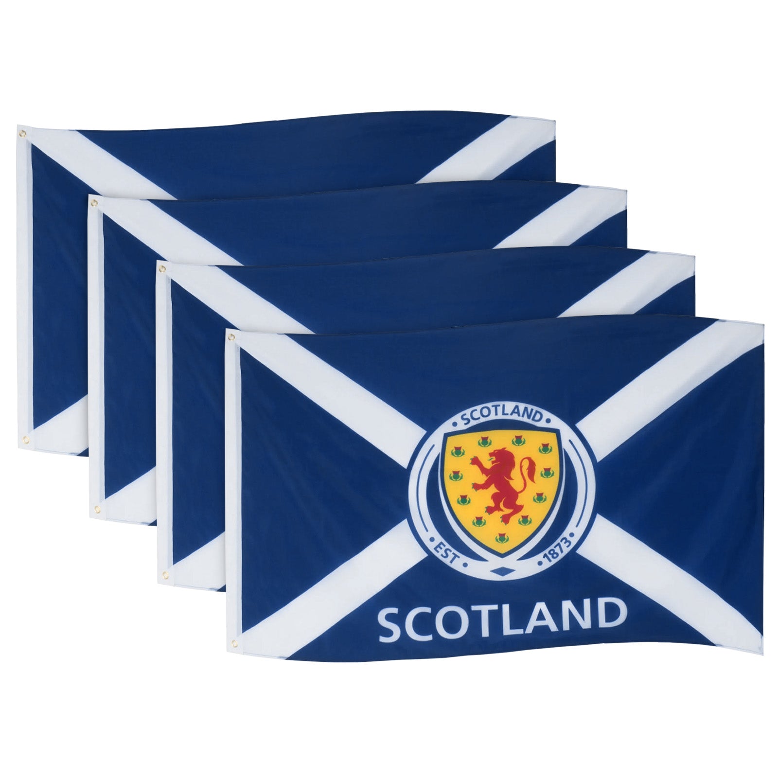 Scotland football 5ft by 3ft flag. St Andrews cross with a large Scotland crest