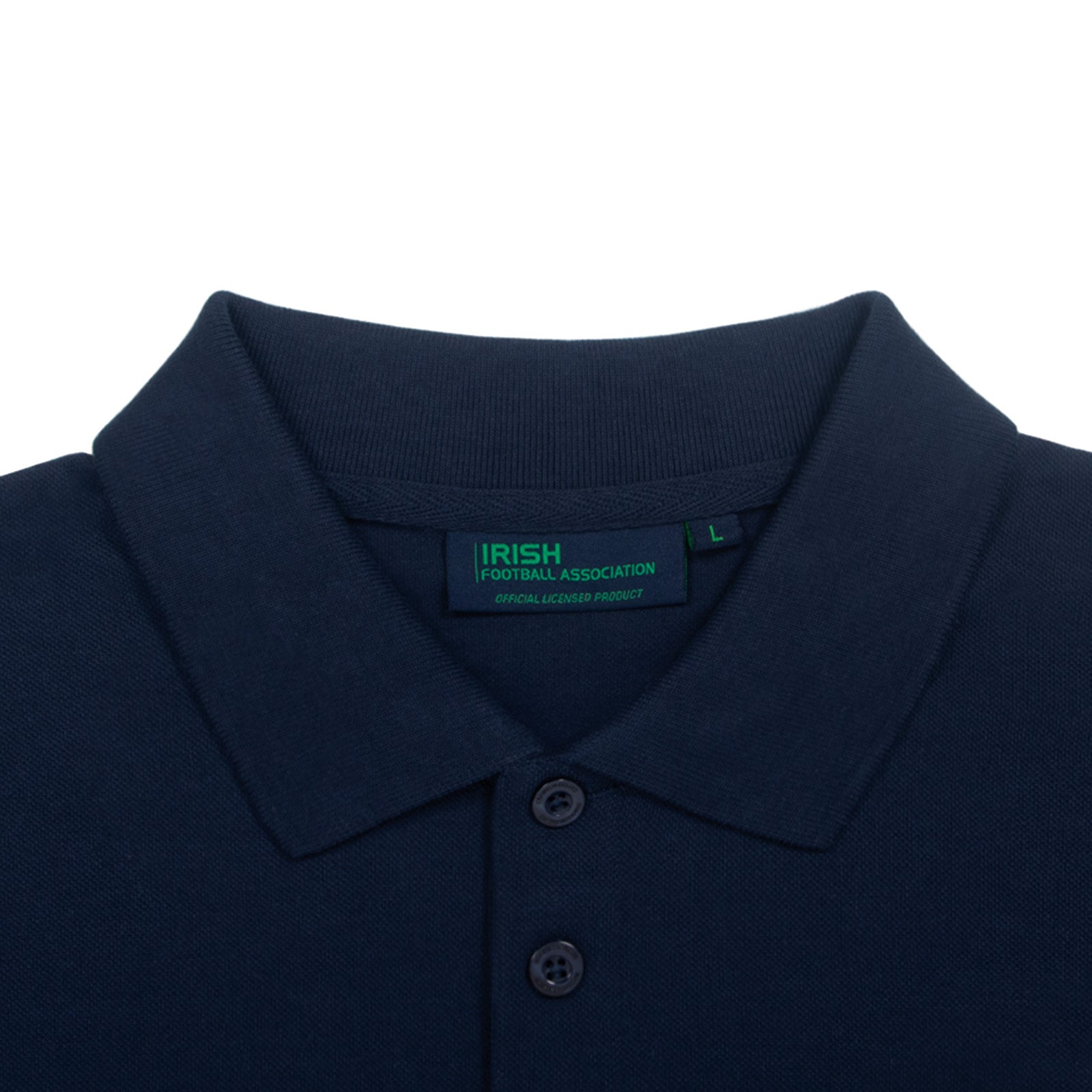 Northern Ireland polo shirt for adults in navy blue with national team crest to chest.