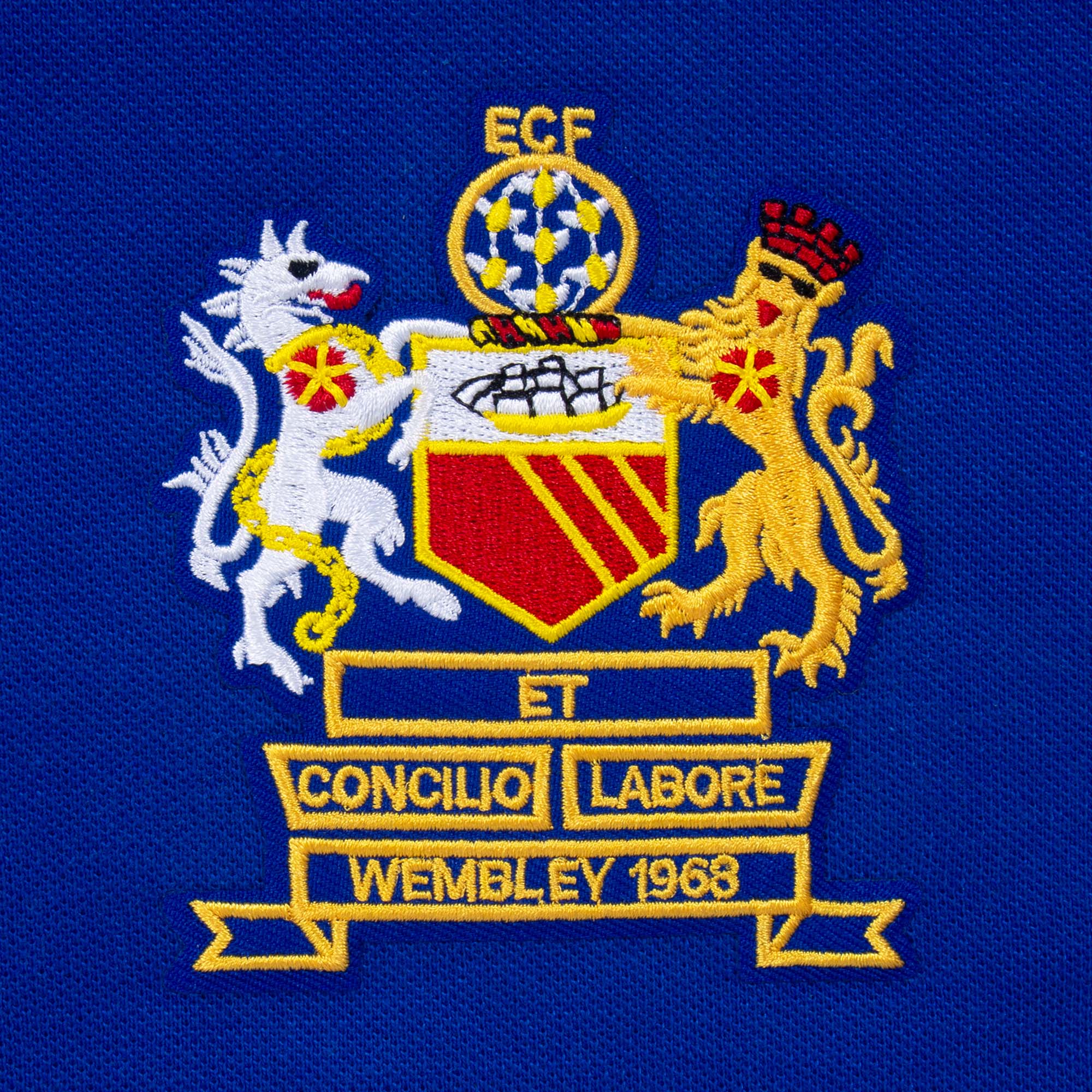 United retro polo shirt in royal blue 1968 European colours