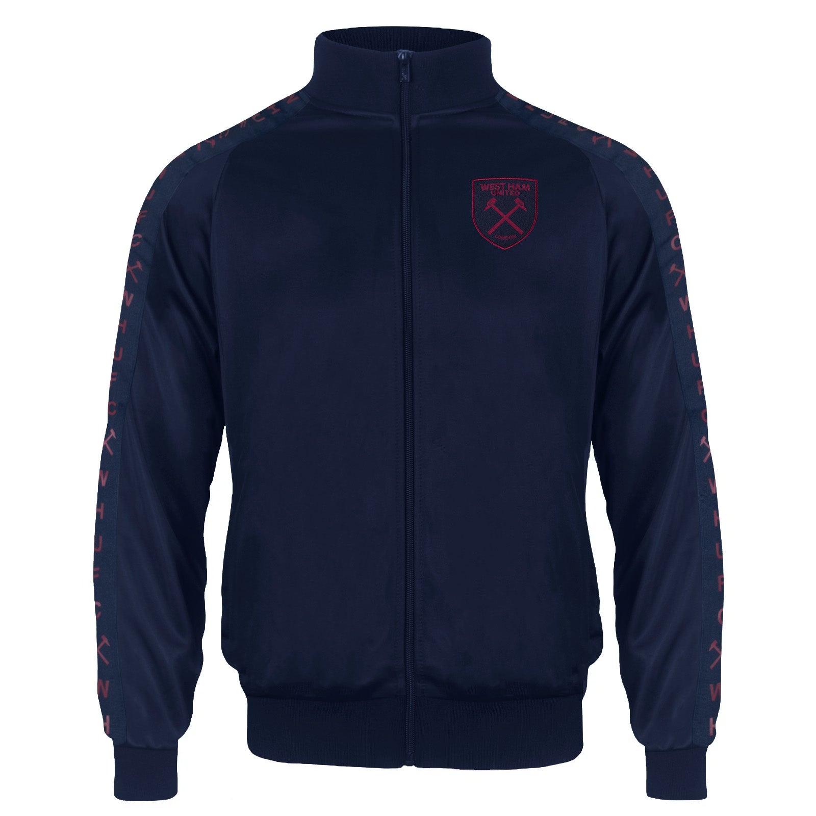 West Ham United kids taped tracksuit in navy blue with club crest and text to both top & pants
