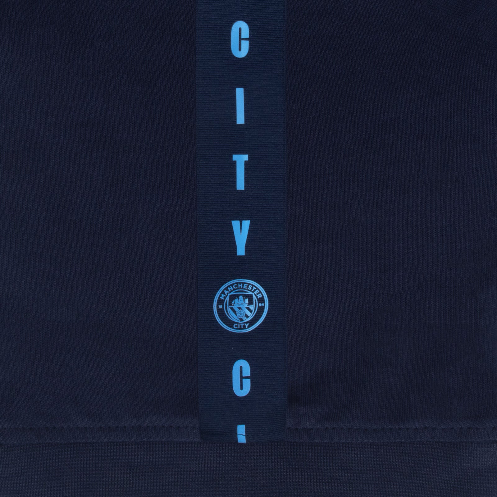 Manchester City kids T-shirt, short sleeves in navy blue with club crest to chest