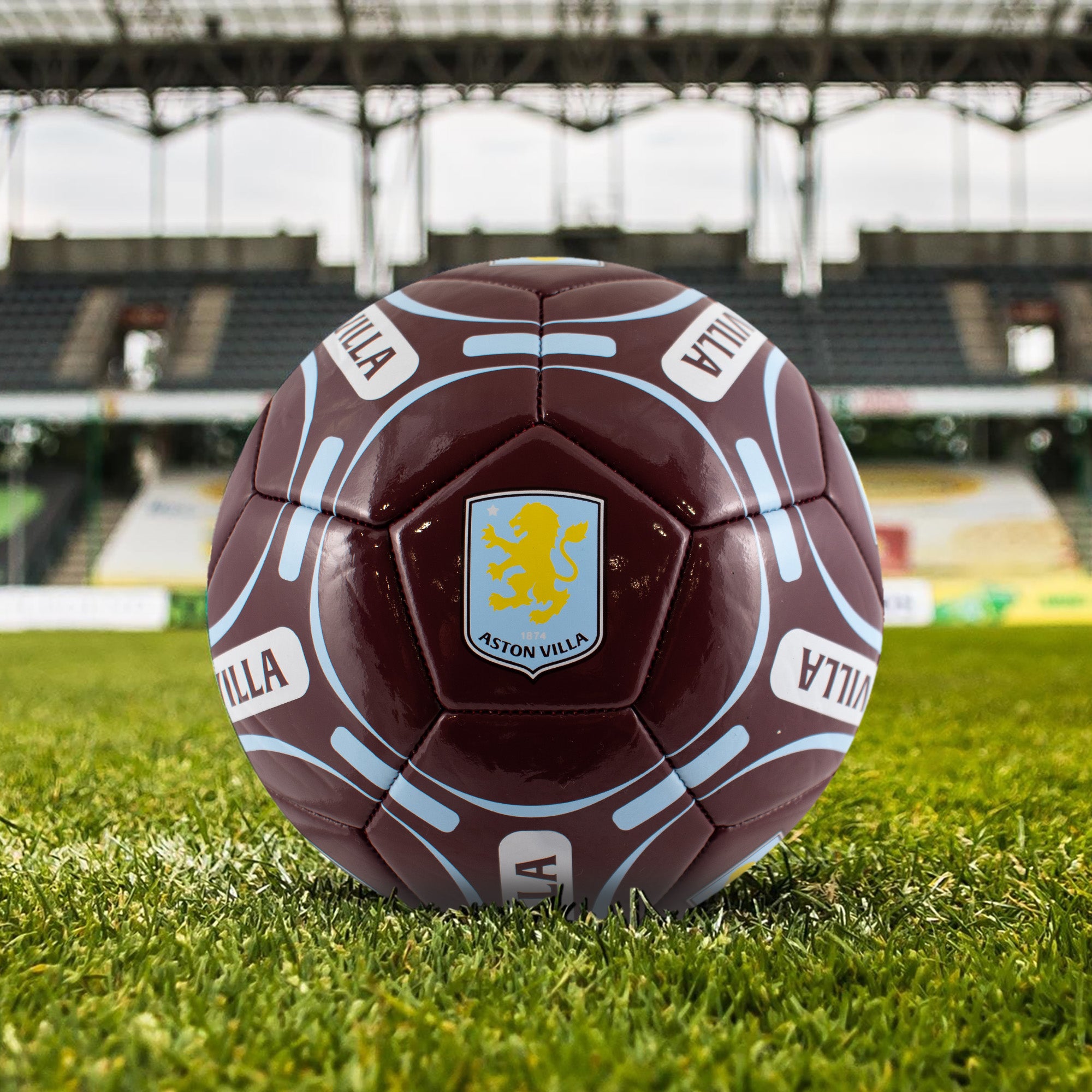Aston Villa size 4 football in claret with club crests & text