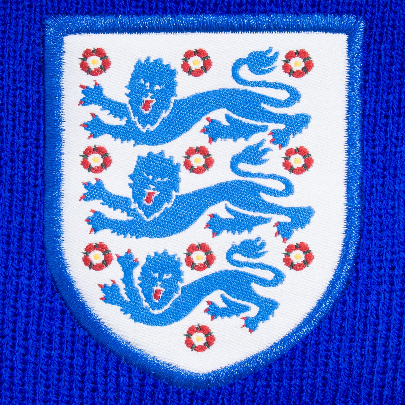 England knitted bobble hat royal blue