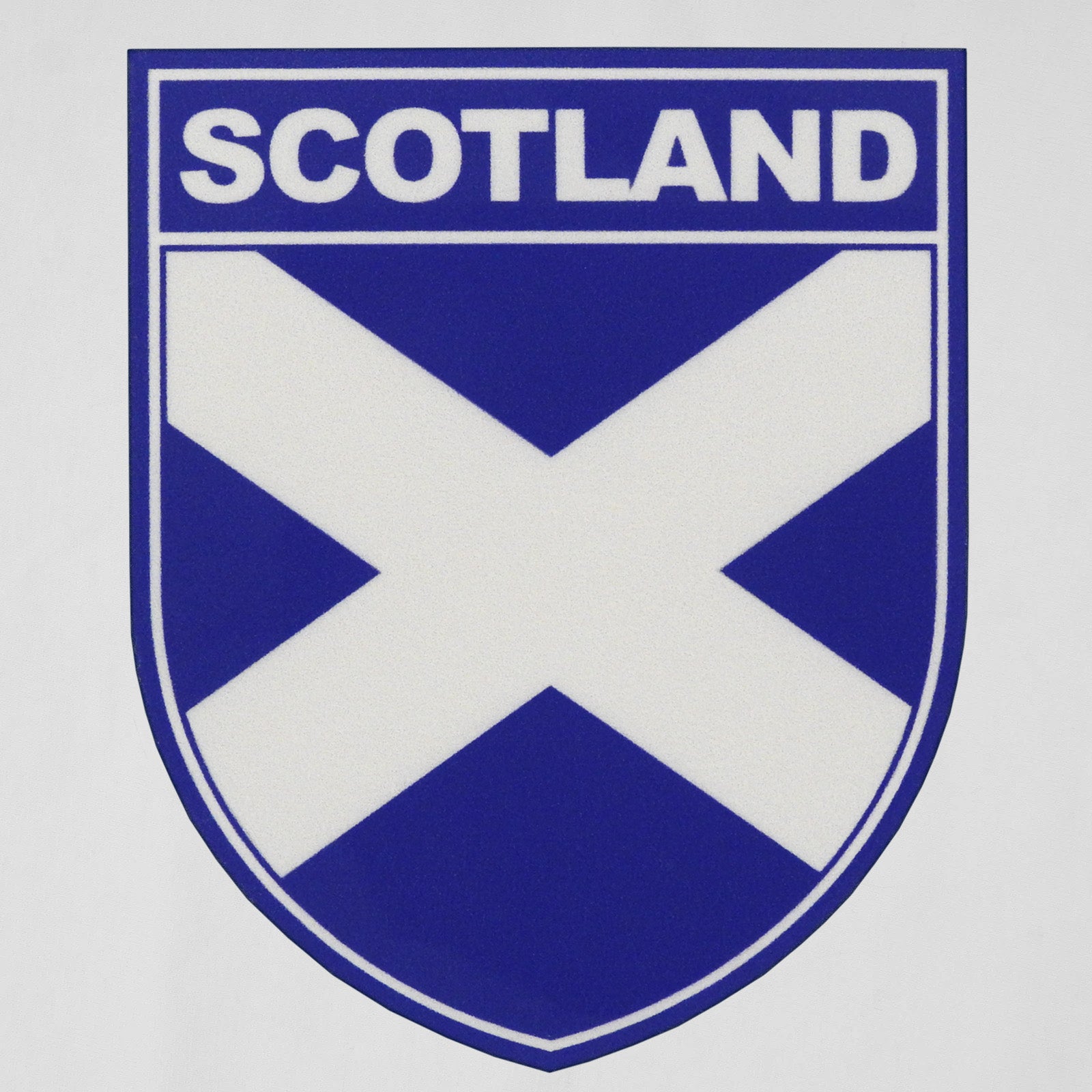 Scotland adults retro ringer v-neck t-shirt in white with contrast blue trims and logo to chest