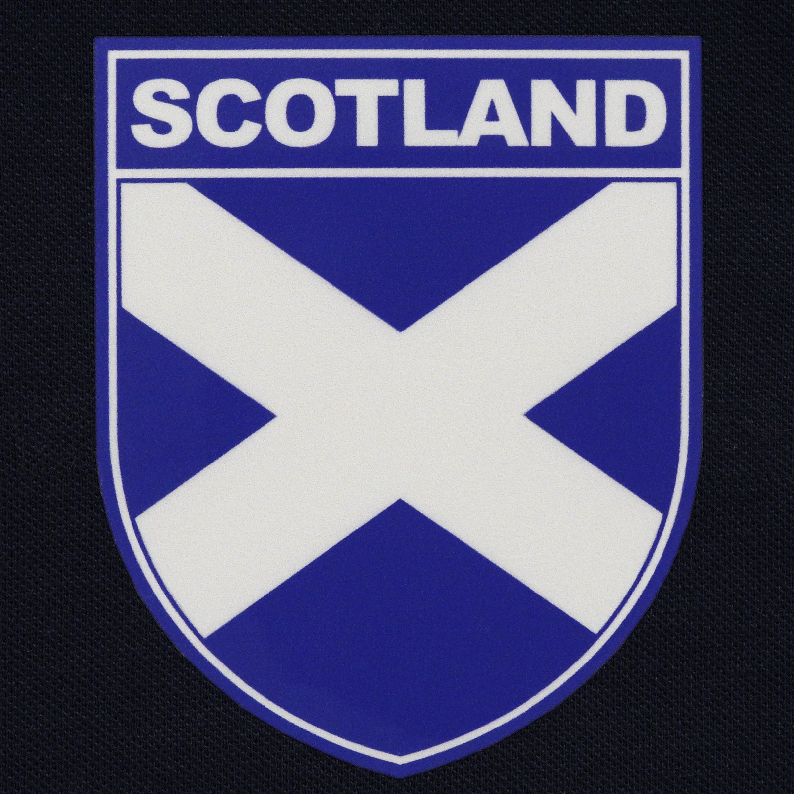 Scotland retro polo shirt in navy with printed saltire logo on the chest