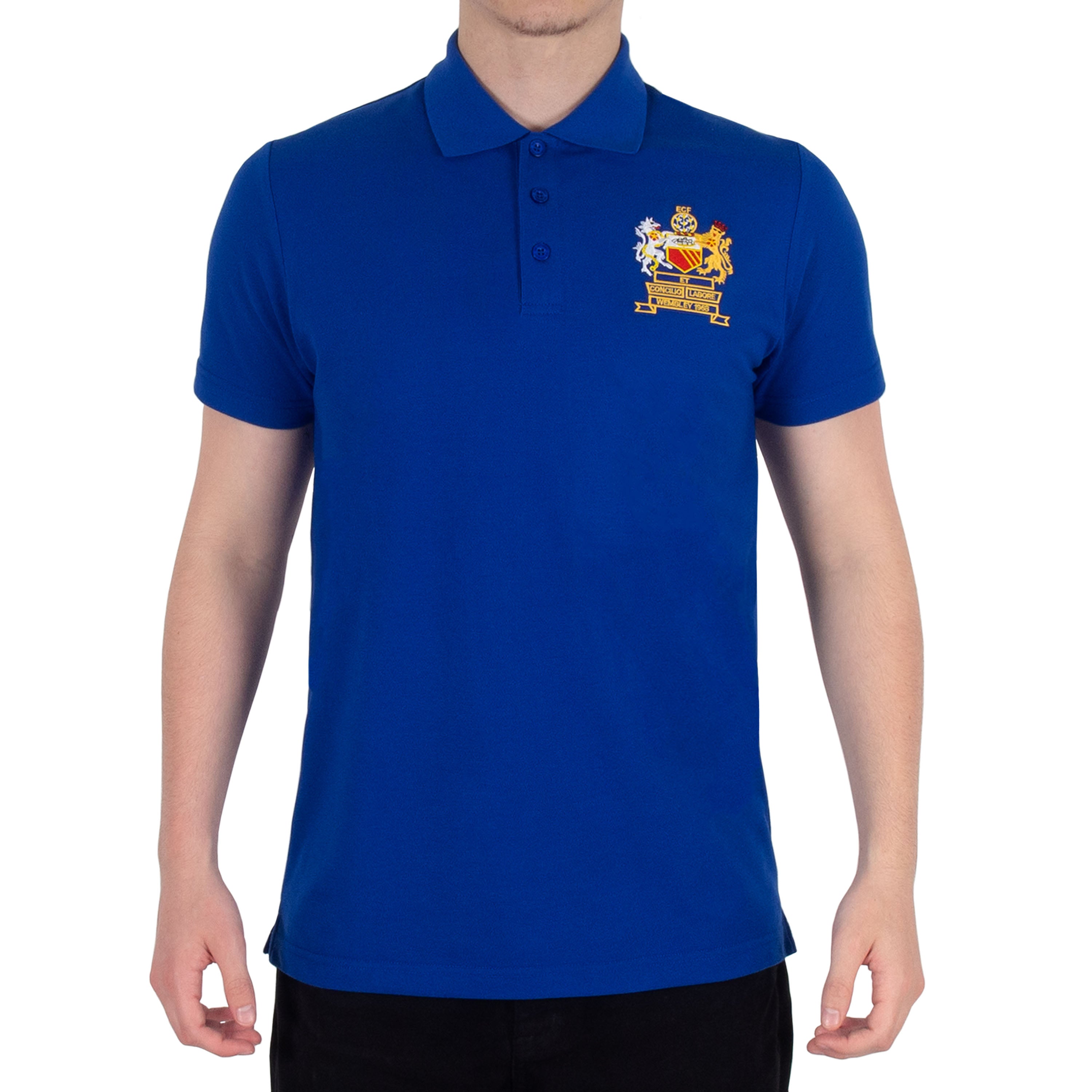 Man United retro polo shirt in blue 1968 European colours