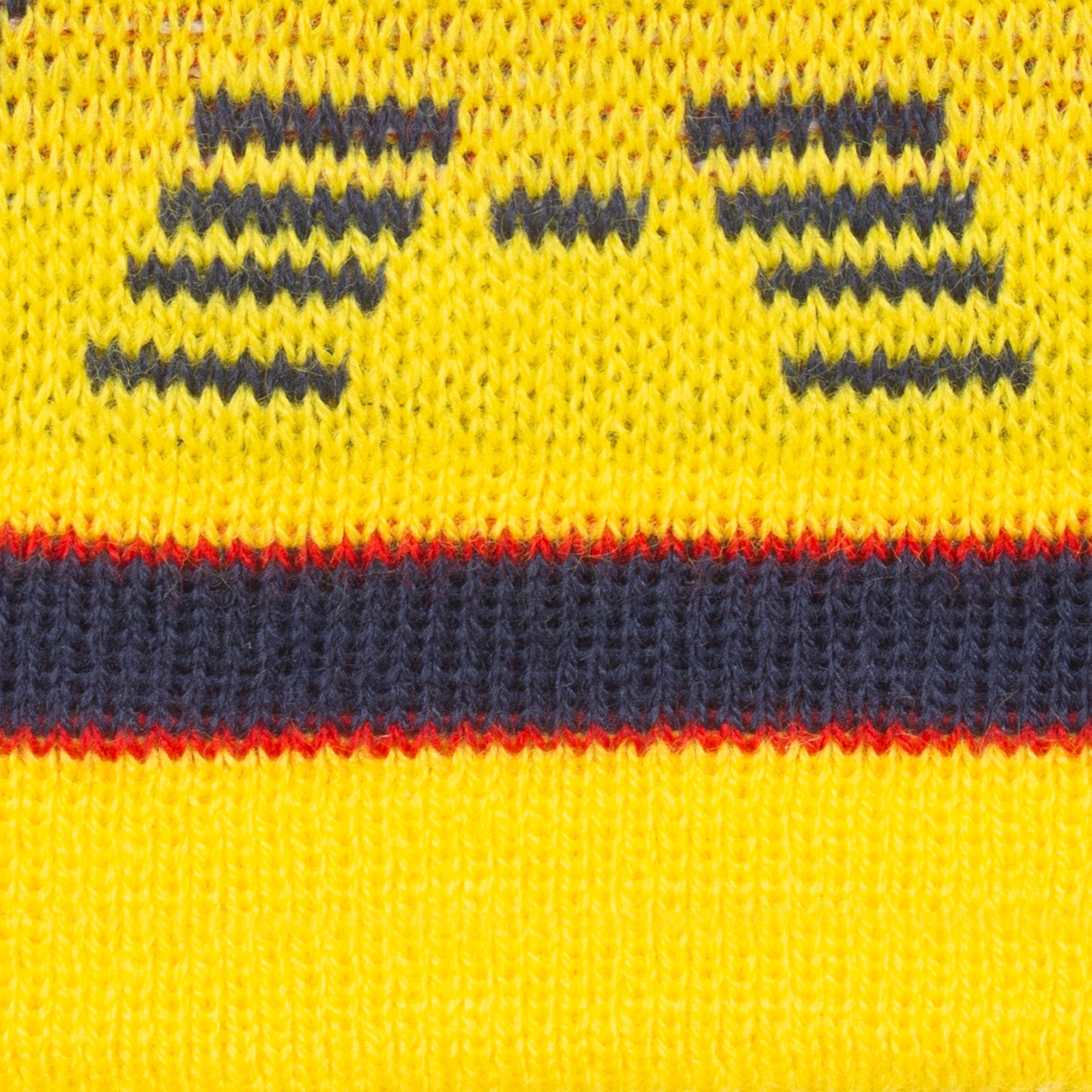 Arsenal retro knitted beanie skully hat in yellow with text to front