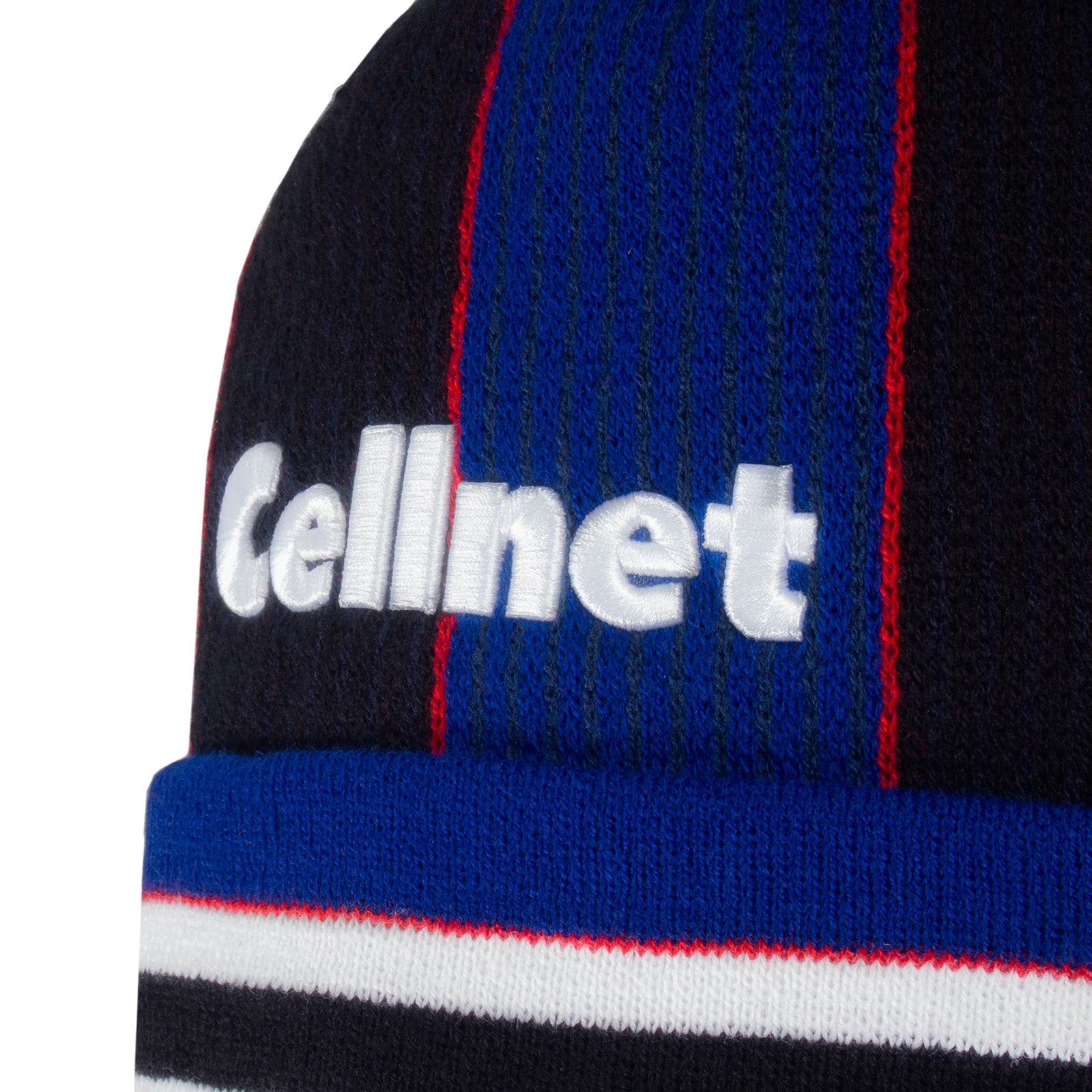 Middlesbrough retro knitted bobble hat in blue 1995 colours