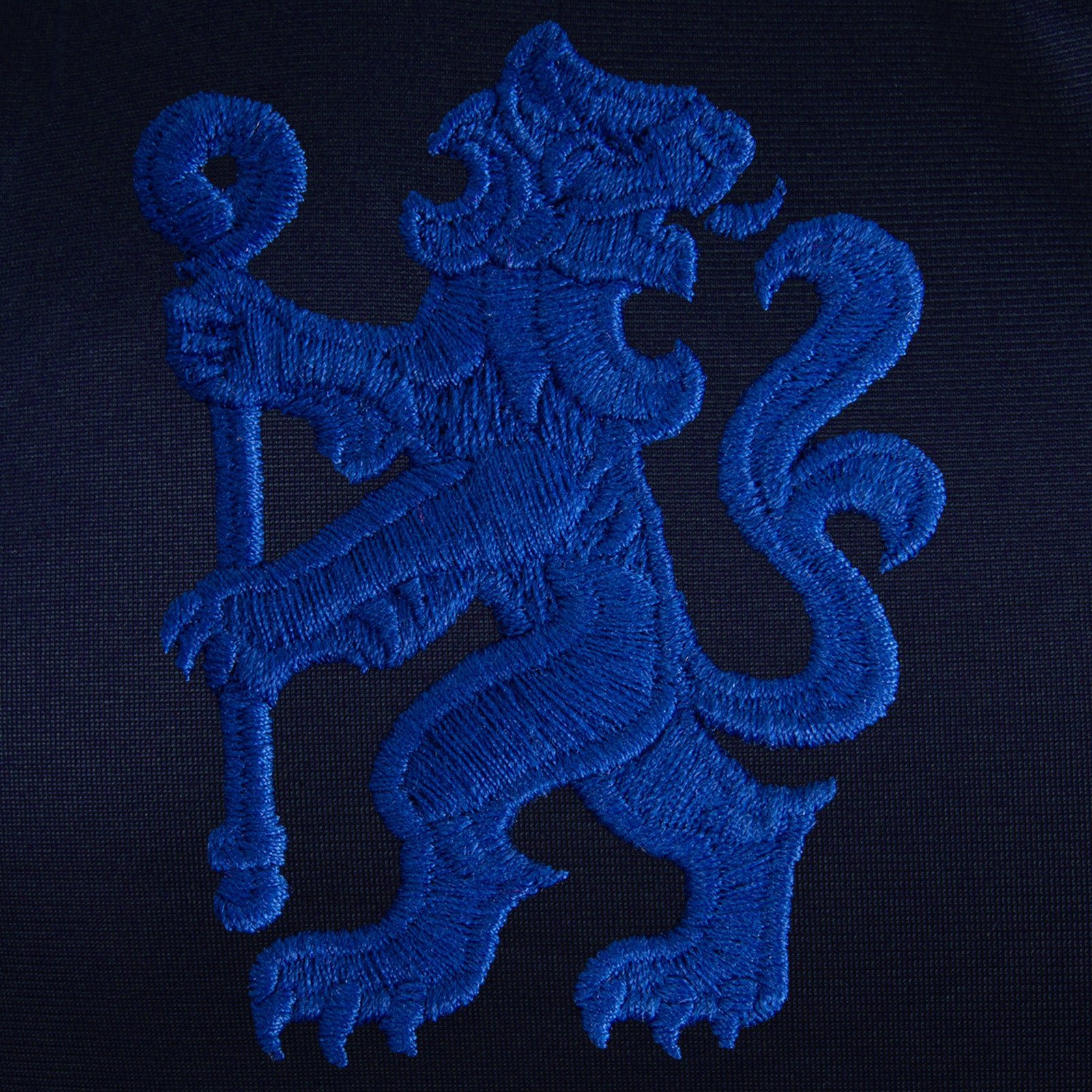 Chelsea kids retro track jacket in navy blue with club crest to chest.
