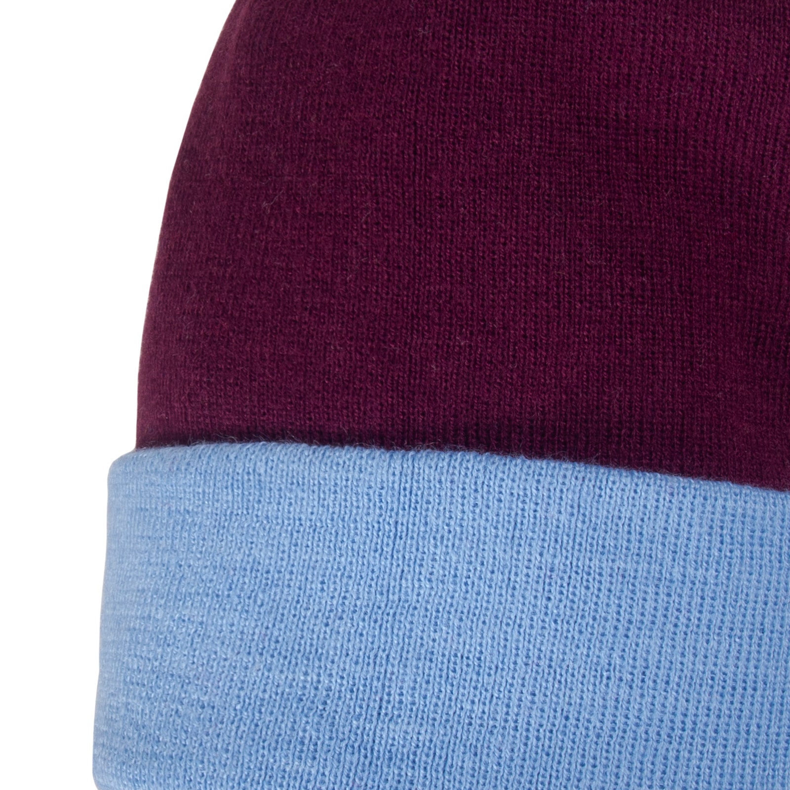 West Ham retro knitted bobble hat in claret & blue.