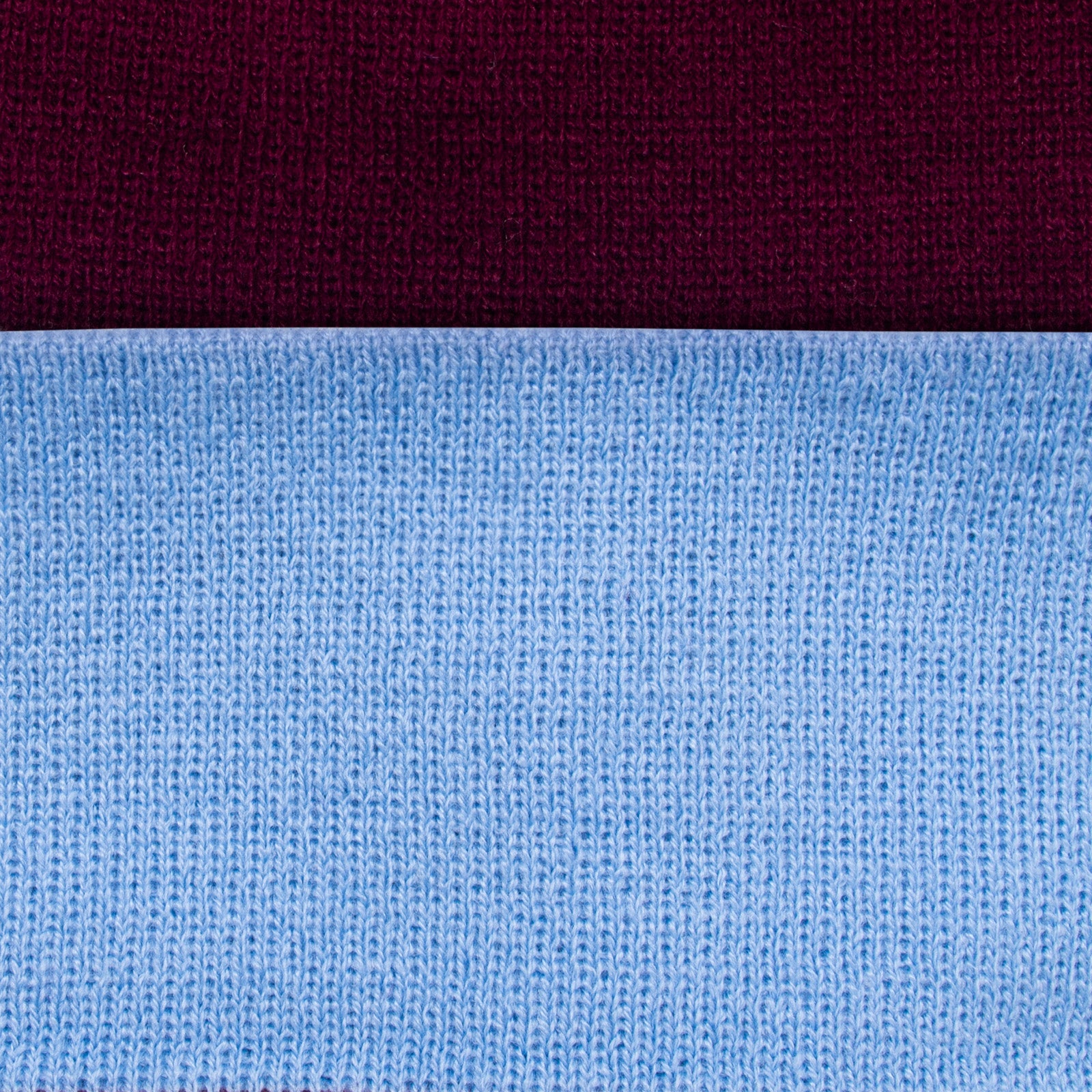 West Ham retro knitted bobble hat in claret & blue.