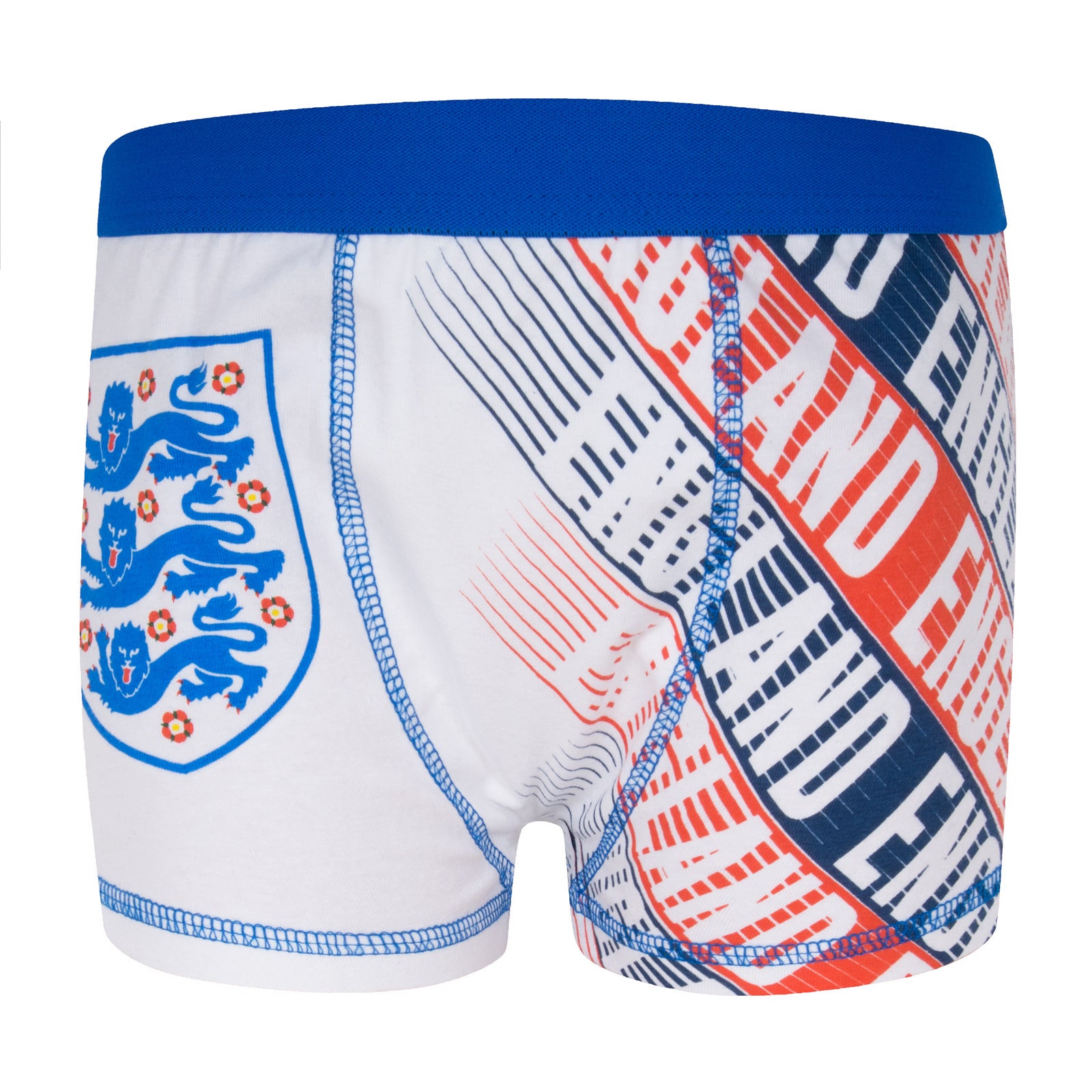 England boxer shorts for boys in navy, red & white