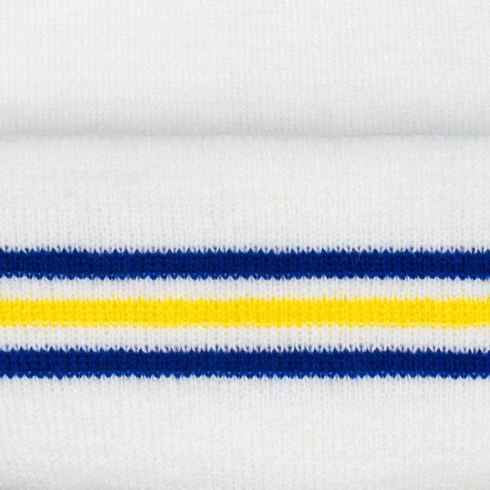 Leeds United knitted bobble hat in white with text to front