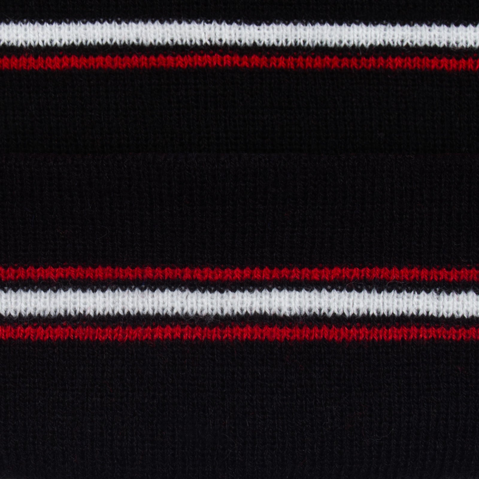 Liverpool knitted bobble hat in black with text to front