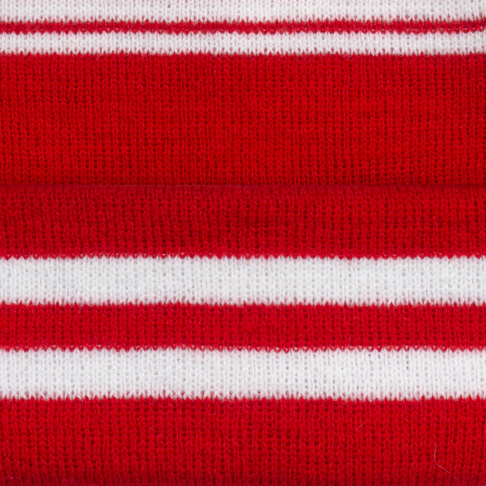 Liverpool knitted bobble hat in red with text to front