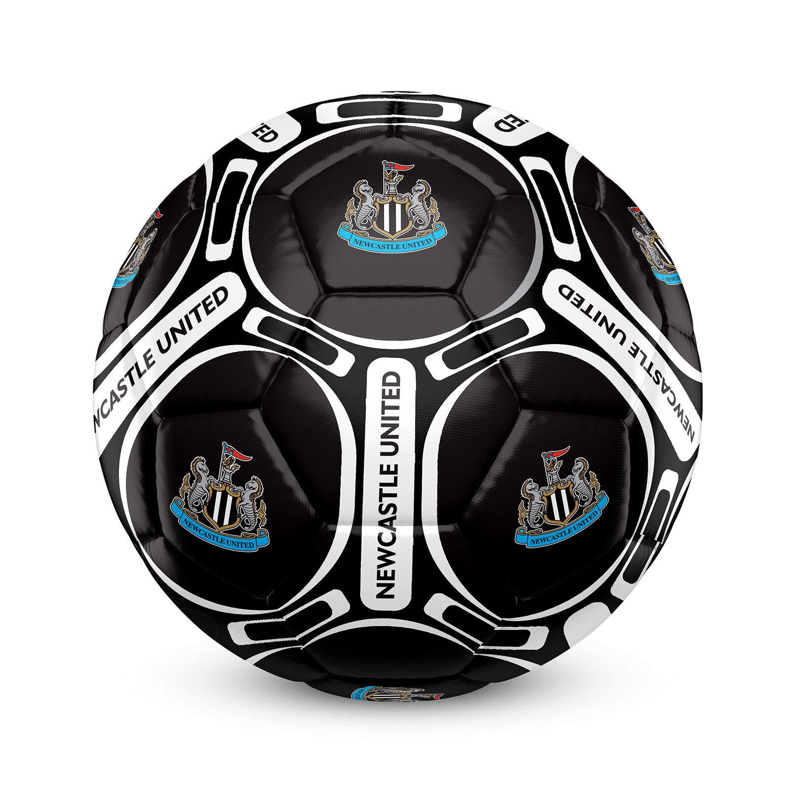 Newcastle United size 4 football in black with club crests & text