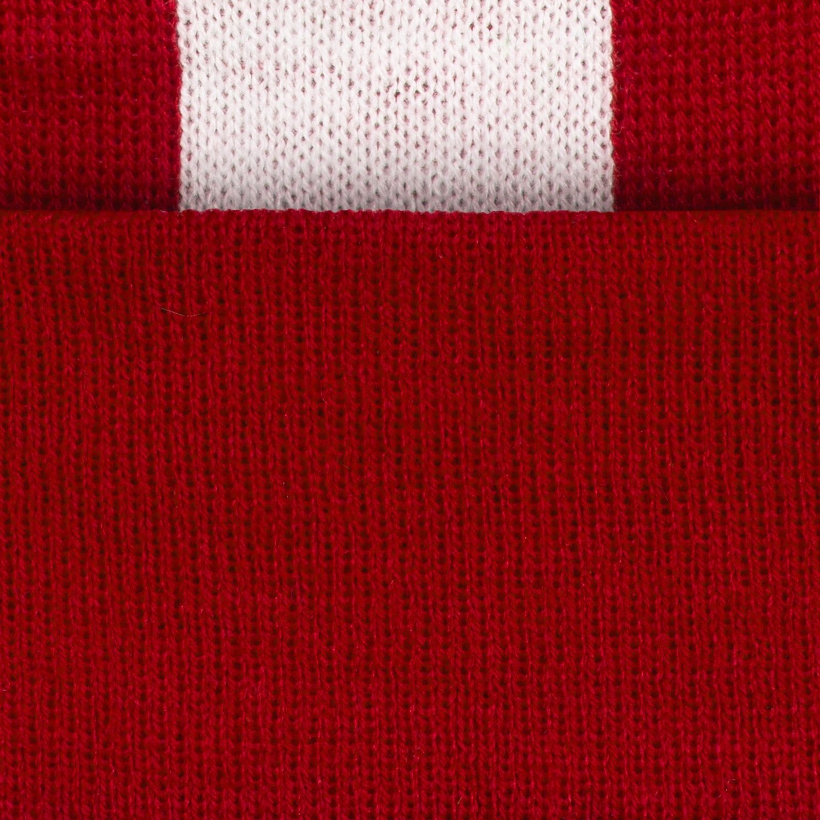 Sunderland retro knitted bobble hat in red, white & black with Vaux text to front