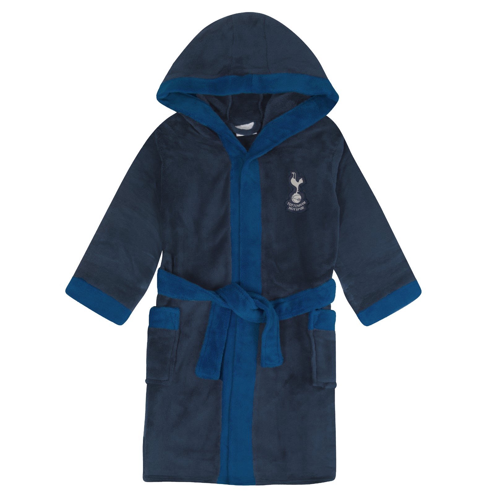 Spurs adults dressing gown in navy blue with a Spurs crest.