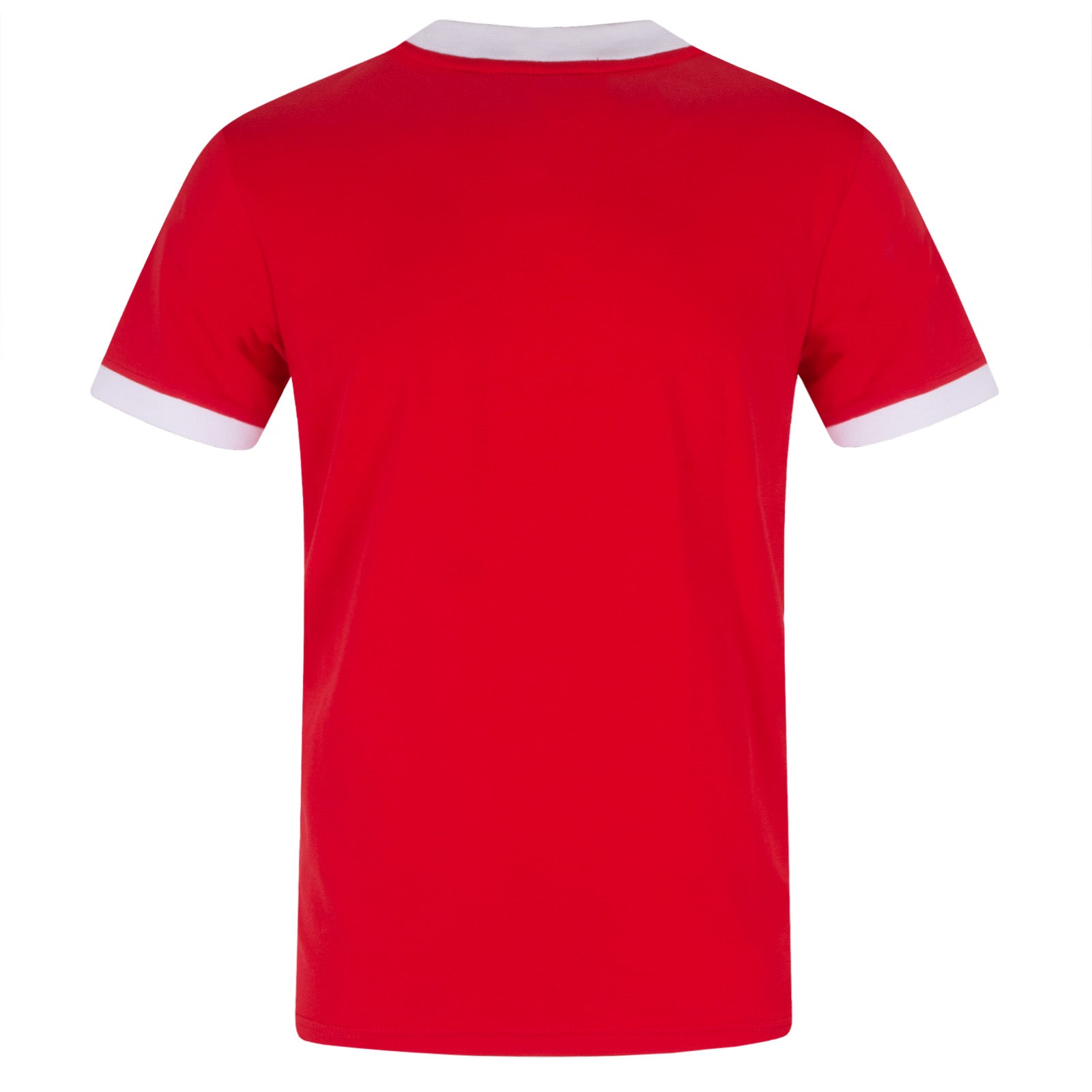 England adults retro ringer t-shirt in white with contrast red trims and logo to chest