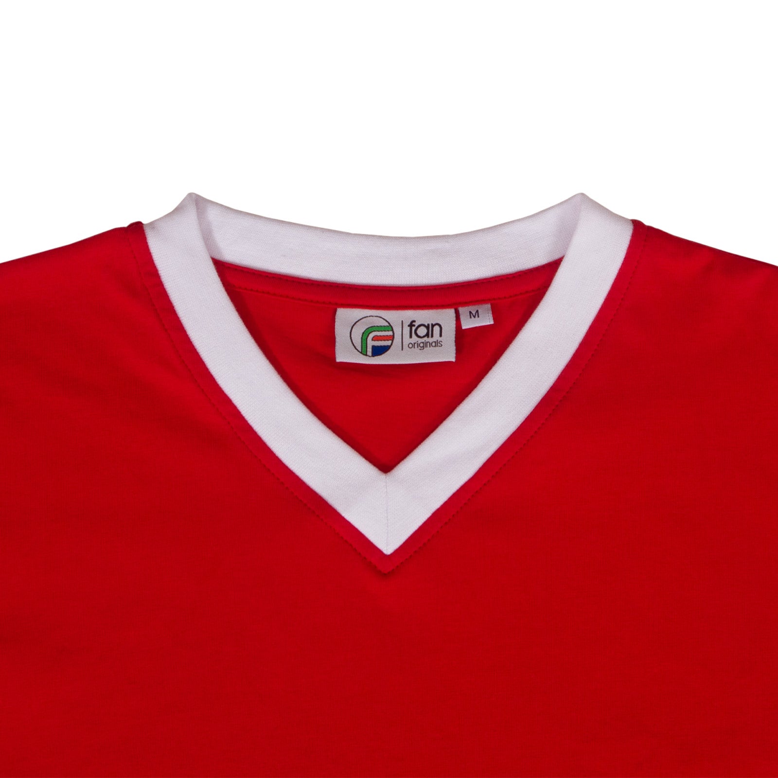 England adults retro ringer t-shirt in white with contrast red trims and logo to chest