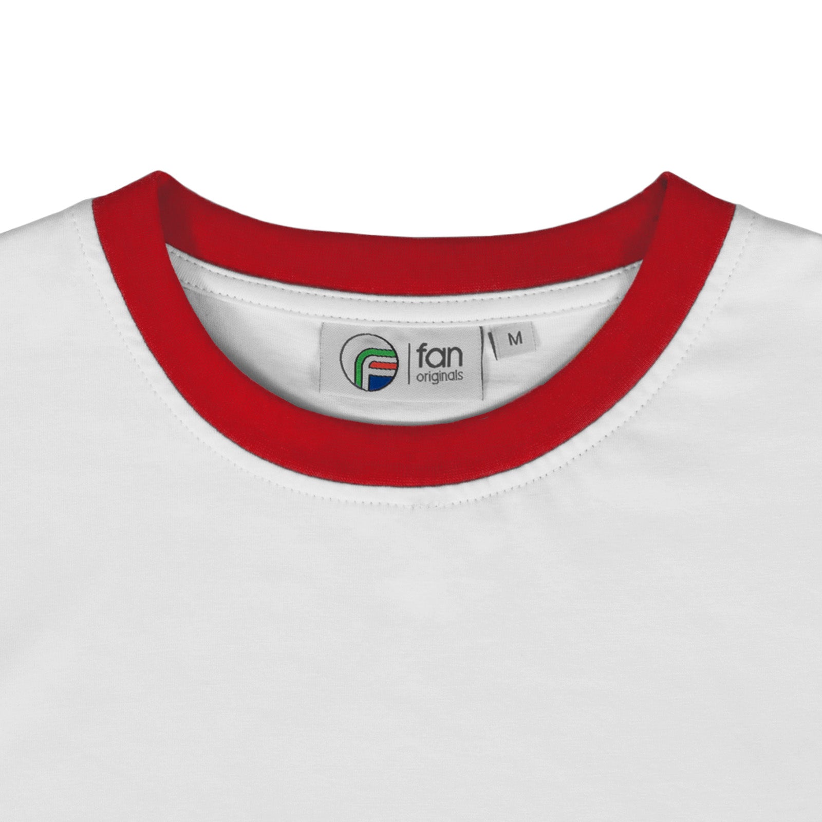 England adults retro ringer crew neck t-shirt in white with contrast red trims and logo to chest