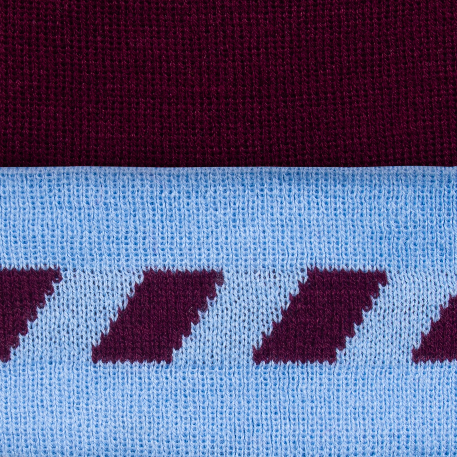 Aston Villa retro knitted bobble hat in claret & blue 1989 colours
