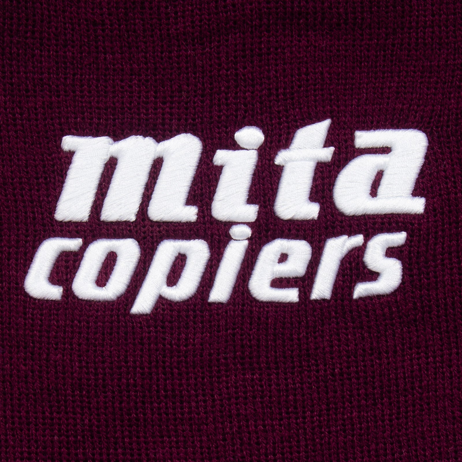 Aston Villa retro knitted bobble hat in claret & blue 1989 colours