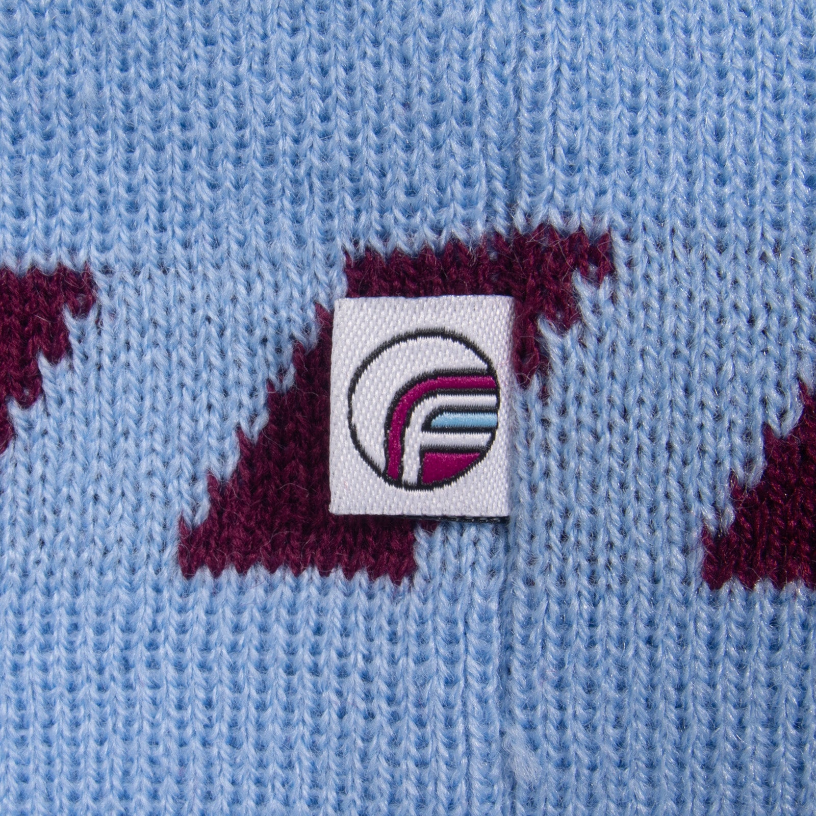 Aston Villa retro knitted bobble hat in claret & blue 1989 colours