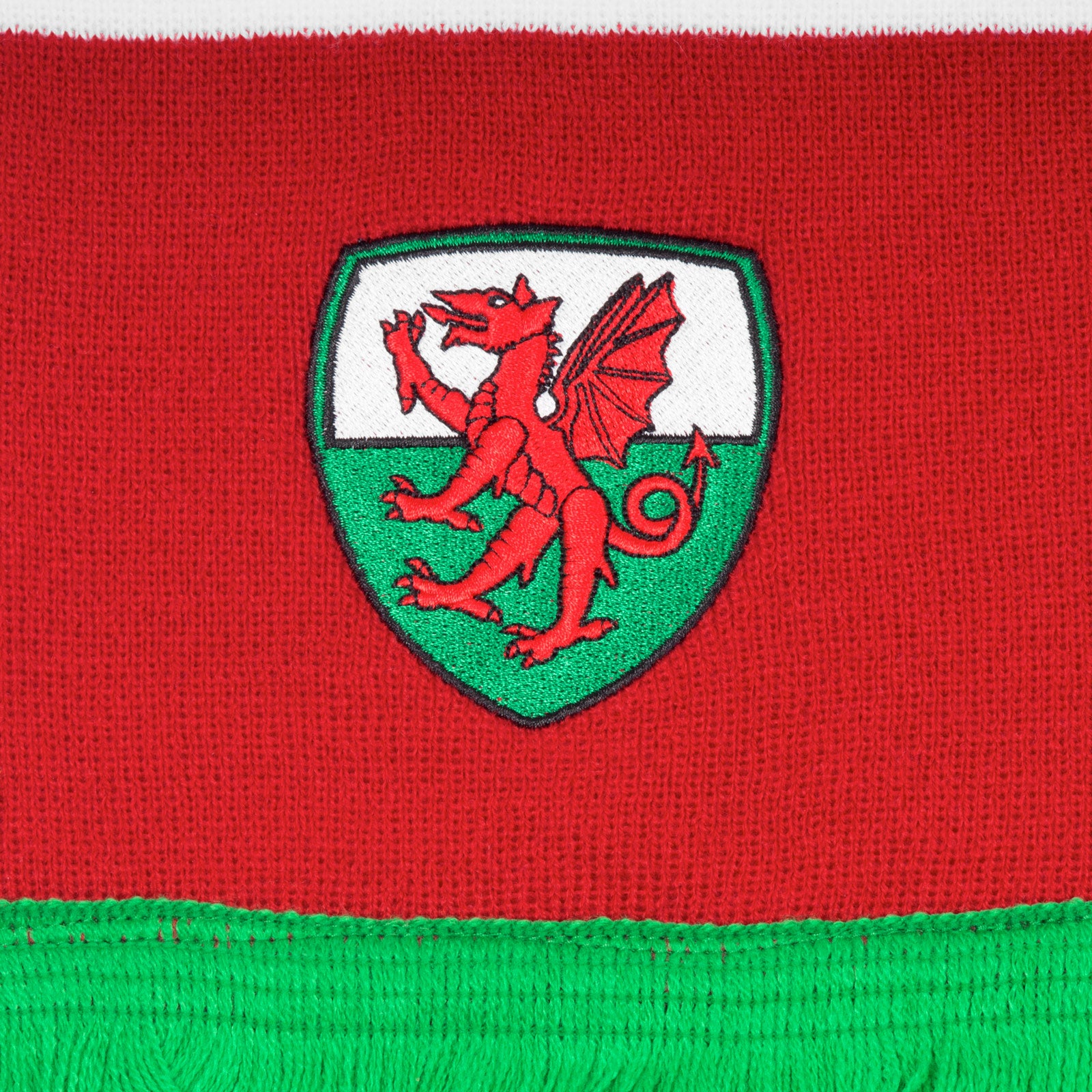 Wales FA retro football bar scarf in red, green and white