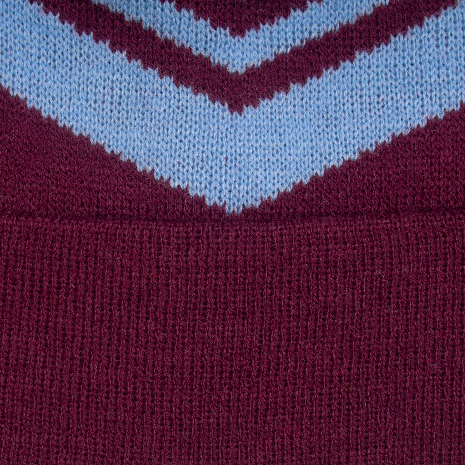 West Ham United retro knitted bobble hat in claret & blue 1979 colours